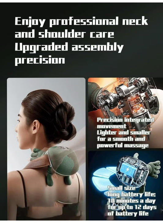 Neck and Shoulder Massager - Deep Tissue Relax Tool, Rechargeable Cordless Neck Massager with 2 Mode Heat